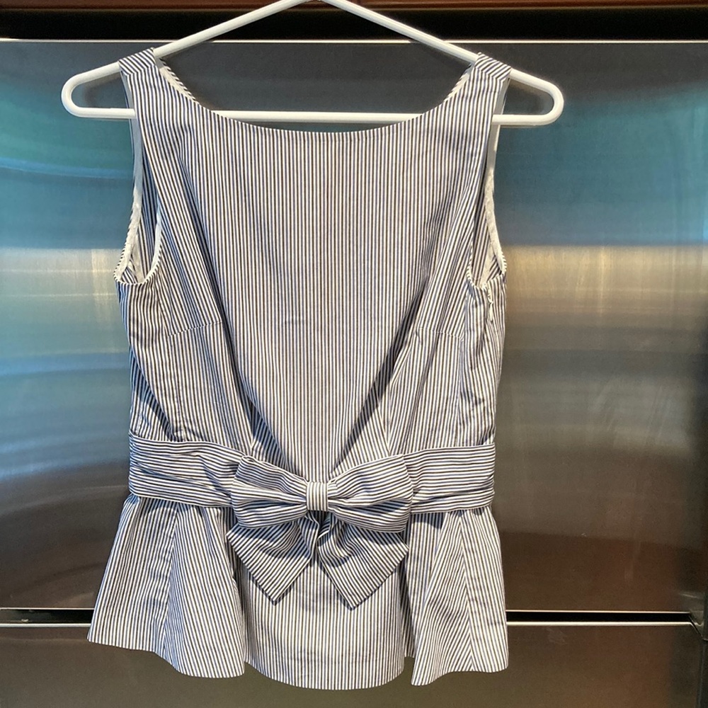 Blue & White Striped Kate Spade Peplum Top